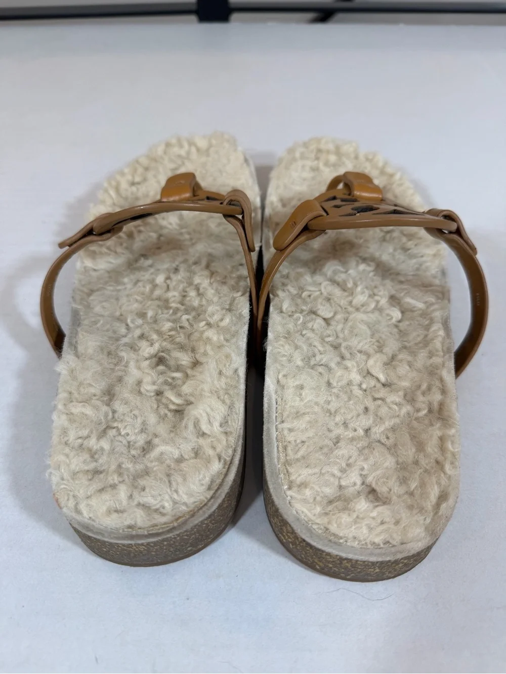 NWOT Tory Burch Miller Cloud Shearling-Nappa Leather Sandals | Size 8.5